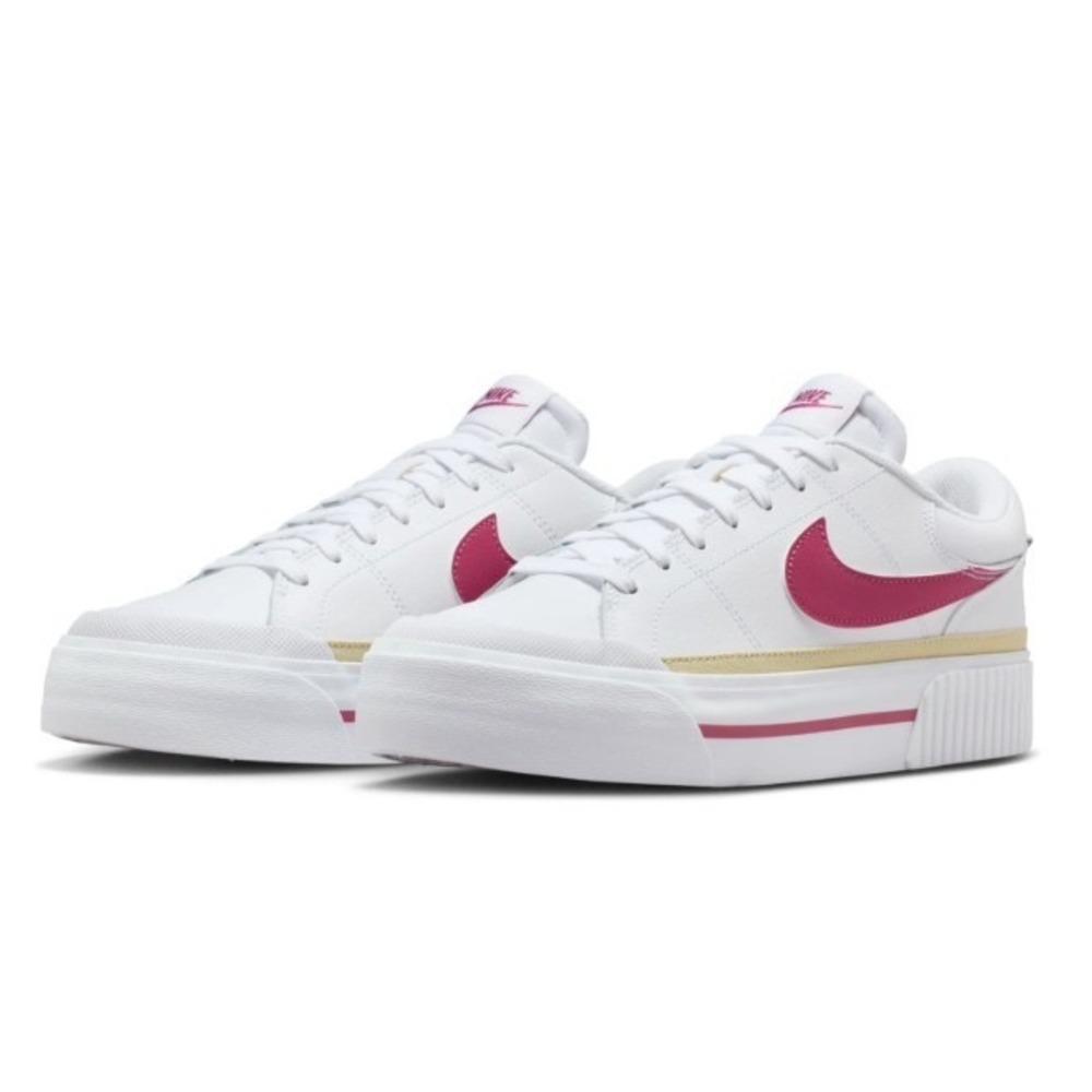 Nike Court Legacy Lift White Sweet Beet Womens Platform Shoes DM7590-112 Size 6 - Picture 4 of 5